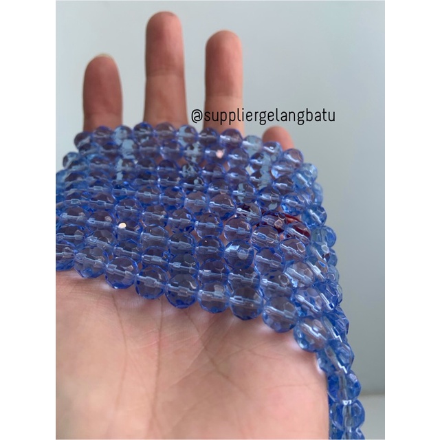 kristal bola dunia cutting 8mm BIRU UNGU ceko bulat blue purple quartz