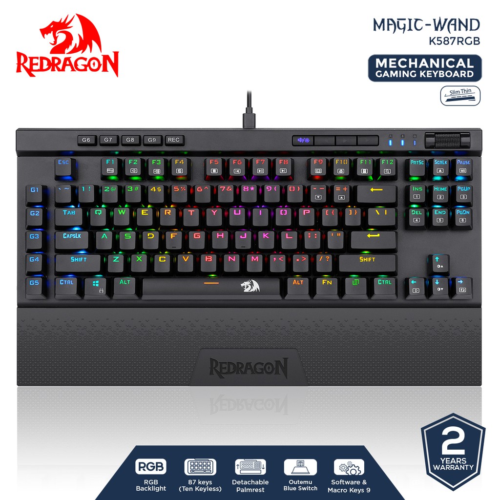 REVIEW Redragon Mechanical Gaming Keyboard RGB MAGICWAND - K587RGB