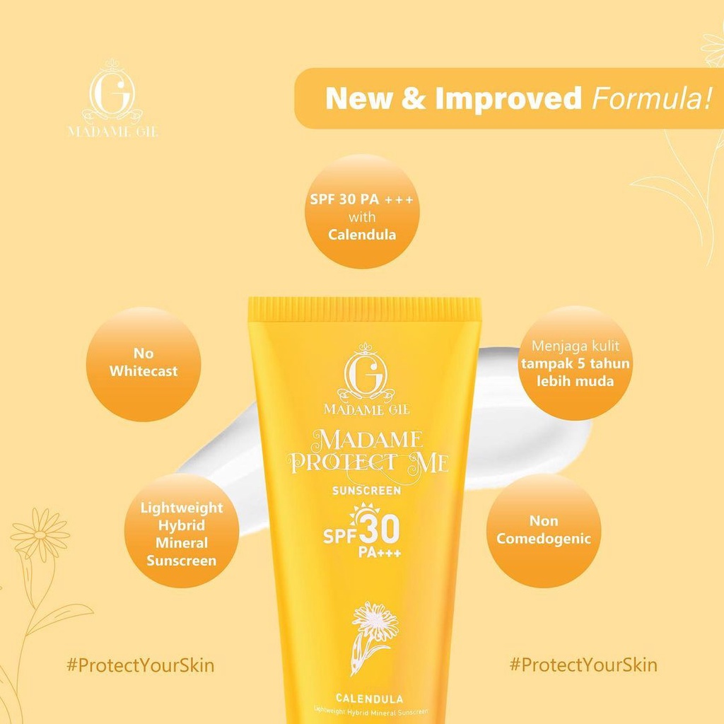 Madame Gie Protect Me Sunscreen SPF 30 PA+++ / Sunscreen SPF50 PA+++ / Sunscreen Spray SPF50 / Lets Glow Tinted Sunscreen SPF50 PA+++ Original BPOM