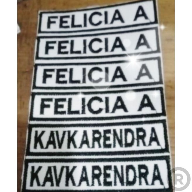 bordir nama seragam sekolah/patch/logo/atribut/pdl tni Bordir Nama Custom