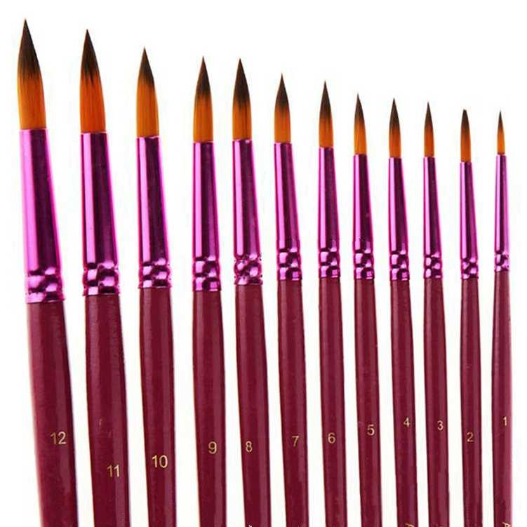 

Zhu Ting Brush Kuas Lukis Gambar 12 PCS