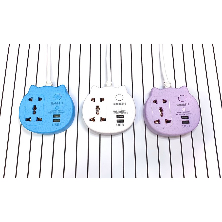 Stop Kontak Colokan Multiguna Multifungsi Kabel Power Socket High Quality 2 3 6 USB PORT