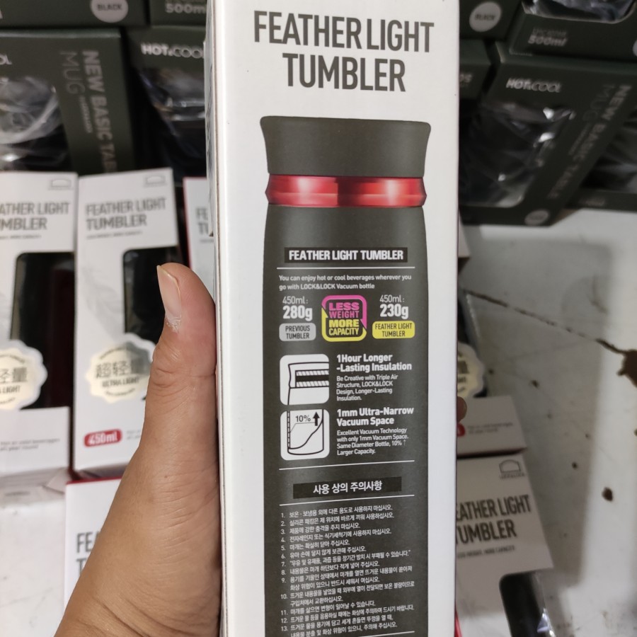 Lock n Lock Feather Light Ring Vacuum Tumbler 450ml ORIGINAL