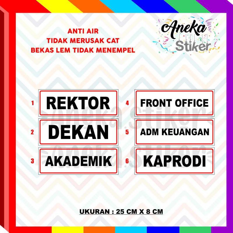 DTIKER FRINT OFFICE - STIKER MAHASISWA - STIKER UNIVERSITAS - STIKER TU