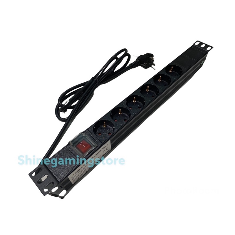 PDU 6 port Rackmounted 19inch 1U power distribusi unit