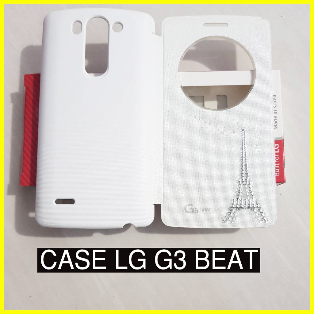 PARIS Flip Casing LG G3 Beat hp Cover D728 D724 Tebal case putih gold Full auto Lama Murah terbaik