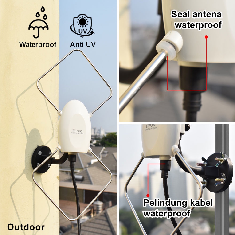 PX Antena TV Indoor/Outdoor Antena Digital Analog HDA-5000 / HDA5000