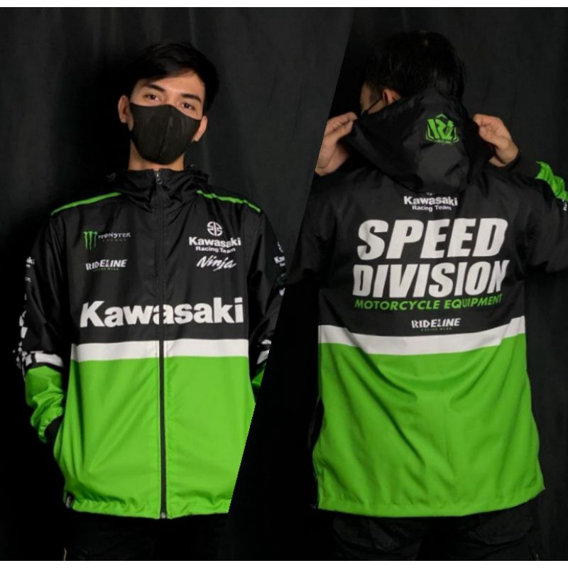 ✅ [WATERPROOF] JAKET KAWASAKI NINJA VINTAGE SPEED DIVISION HOODIE SUNMORI