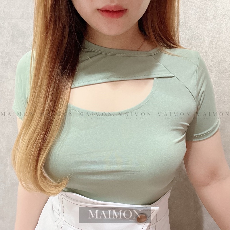 Jersey Cut Out T Shirt | Atasan Wanita Korean Fashion | Maimon Grosir