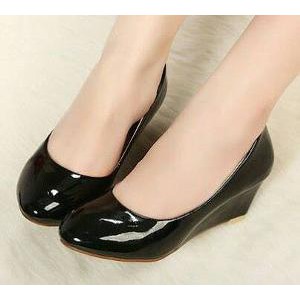 SEPATU PANTOFEL KERJA WANITA POLOS HITAM KANTOR CEWEK MODIS RAPAT MEETING GURU MURAH