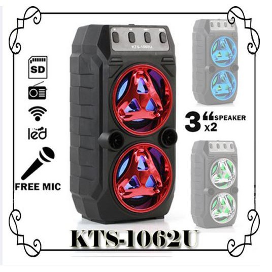 SPEAKER KTS 1062U ORIGINAL BLUETOOTH WIRELESS PORTABLE FREE MICROPHONE