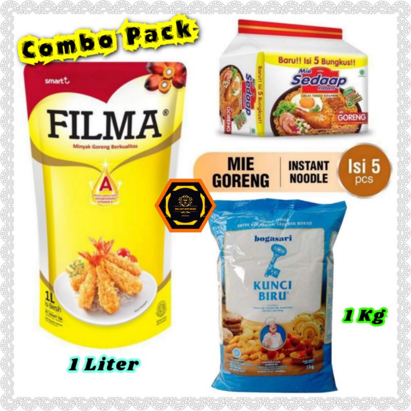 MINYAK GORENG FILMA + TEPUNG TERIGU + MIE SEDAAP SOTO (COMBO PACK) khusus area MAKASSAR