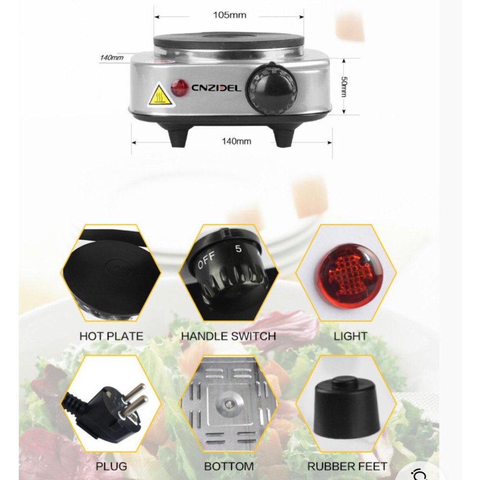 Kompor Listrik Mini 500W Kompor Masak Elektrik Portable Travel Camping