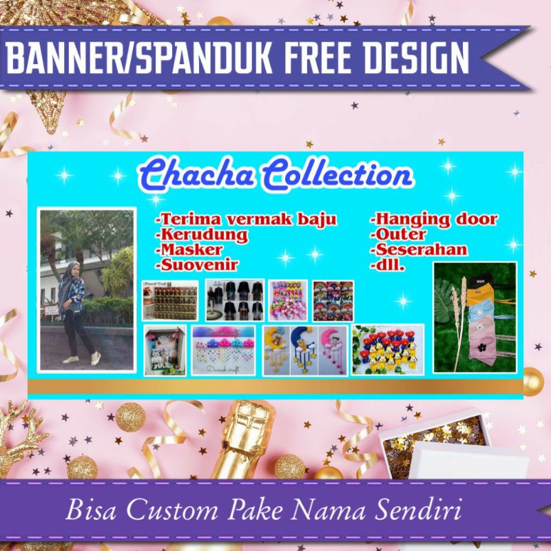 SPANDUK USAHA OLSHOP FREE DESIGN