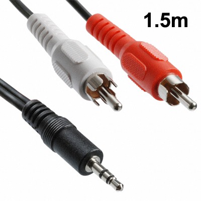 Good Quality Jack 3.5mm Stereo to RCA Male Audio Cable 1m - S-PC-095521