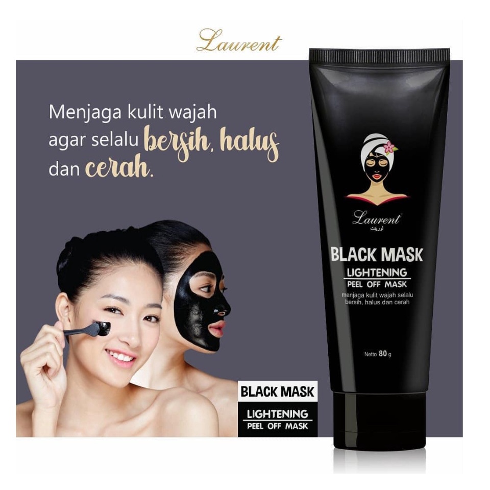 Laurent Black Mask Lightening Peel Off Mask 80 gr / Face Mask / Masker Wajah