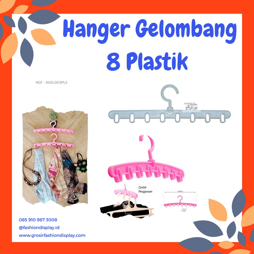 Hanger Plastik Sisir 8 Lubang Bahan Plastik/Hanger Gelombang 8 Lubang/Hanger Multifungsi Murah (bh)