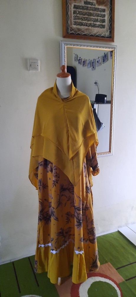 Paling Komplit M L Xl Xxl - Couple Gamis Sarimbit Batik Hem Dan Kemeja Keluarga