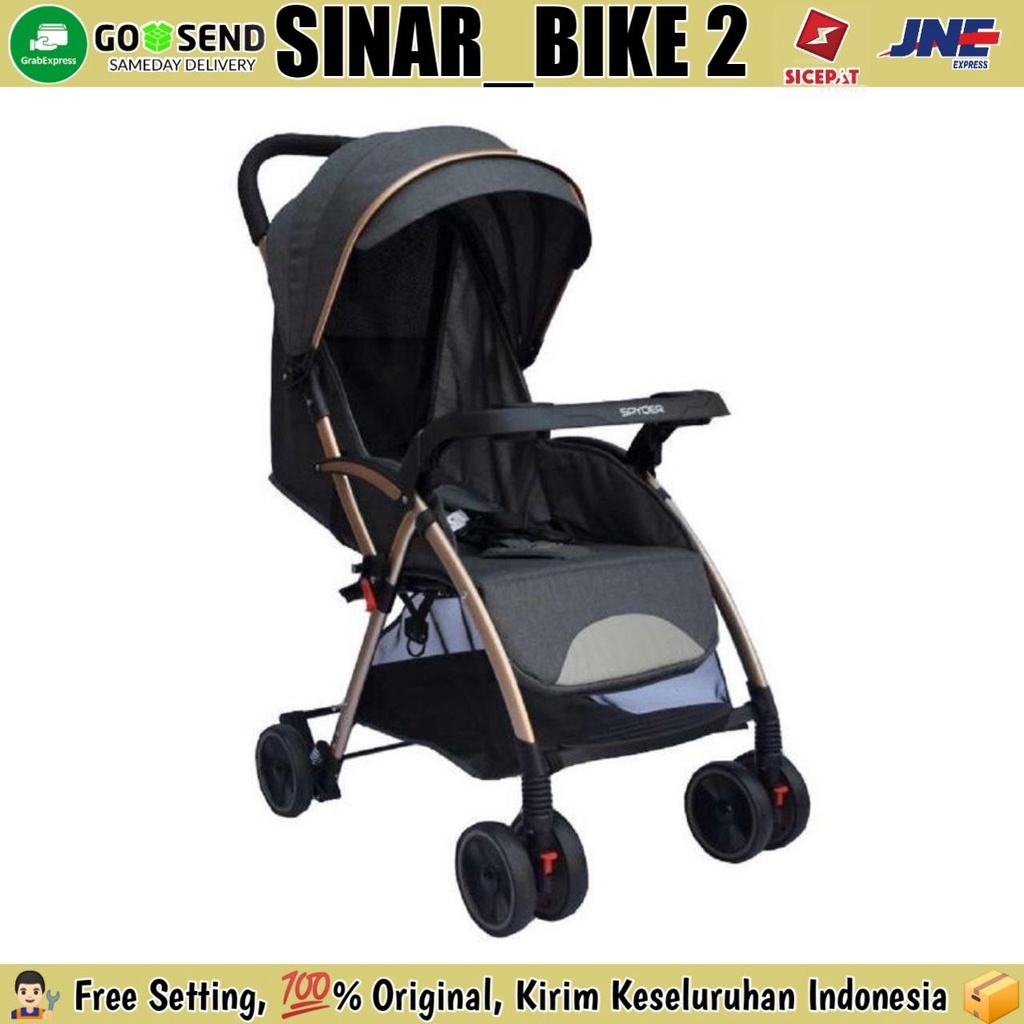 Baby Stroller Pliko Spyder 297 Gold Frame Kereta Dorong Bayi