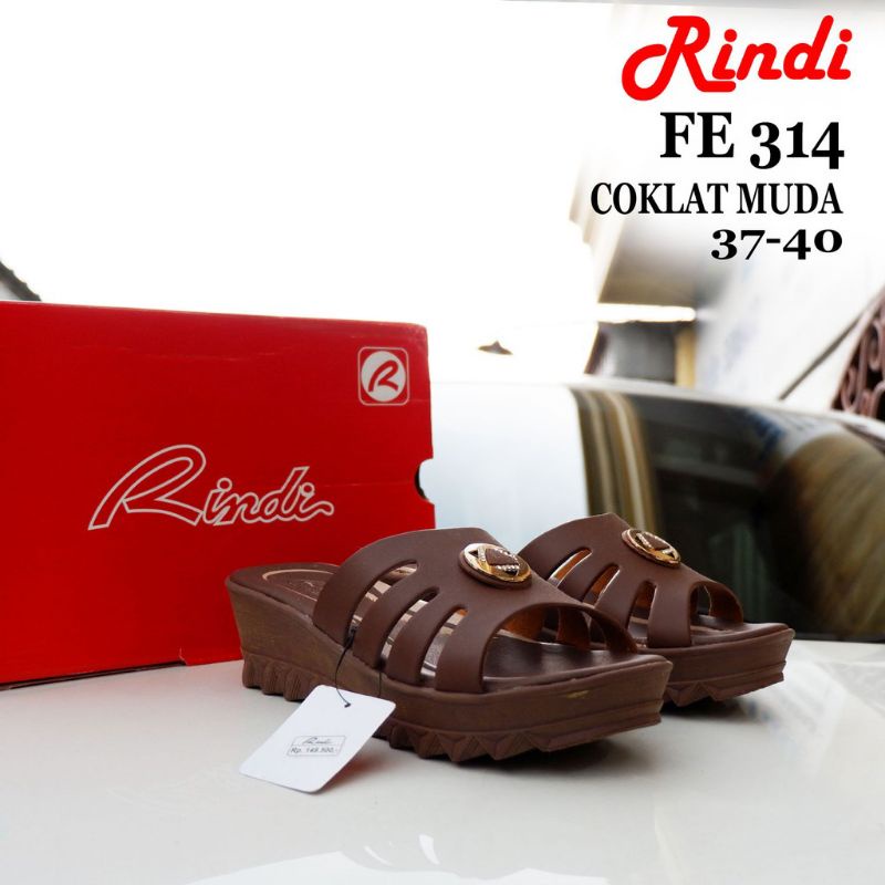 SANDAL RINDI FE 314 - SANDAL WEDGES WANITA - SANDAL SELOP WEDGES WANITA
