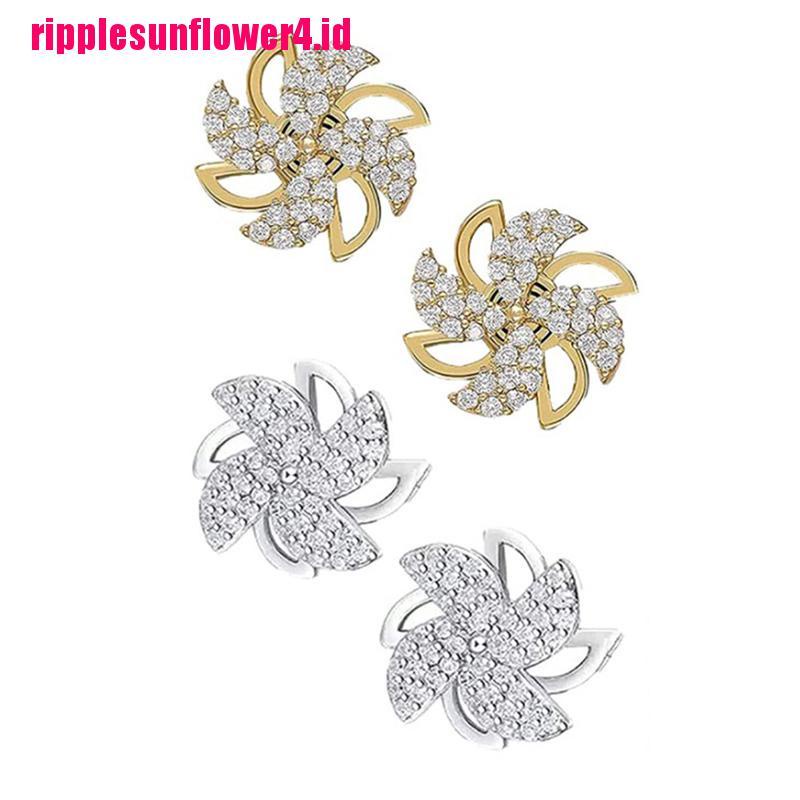 Anting Tusuk Bentuk Kincir Angin Bahan Sterling Silver 925