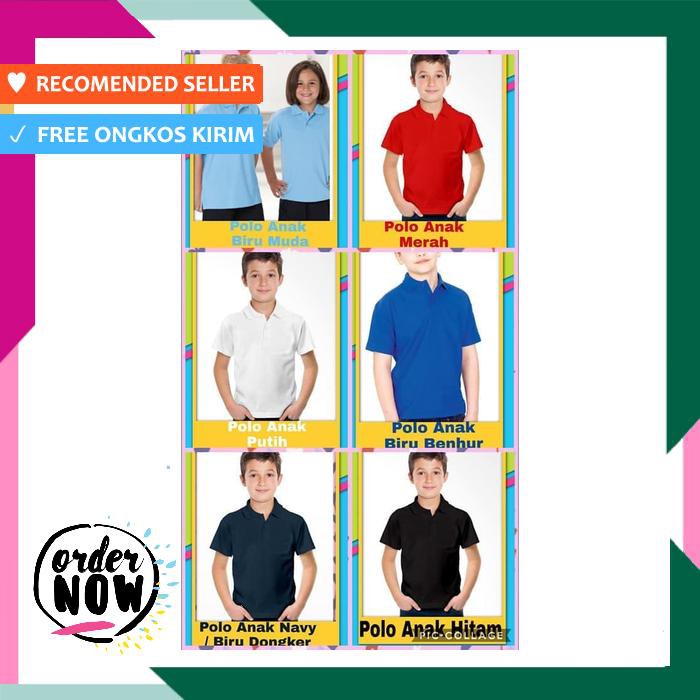 Kaos Kerah Polos Anak Merah Polo Polos Anak Merah