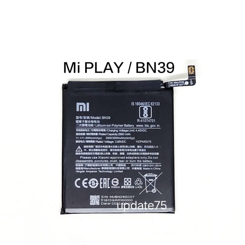 Baterai Batre Xiaomi Mi Play BN39 Original