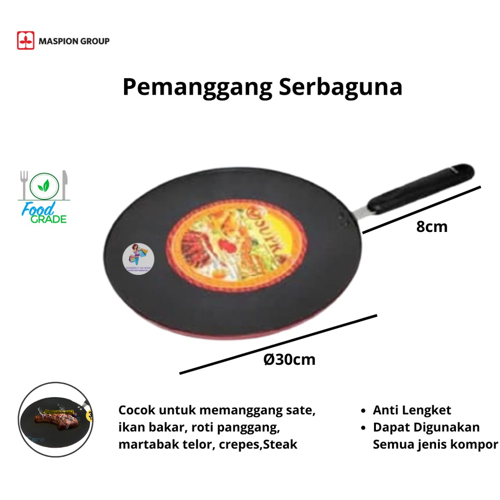 Alat Pemanggang Serbaguna SUPRA Round Grill Pan 30cm