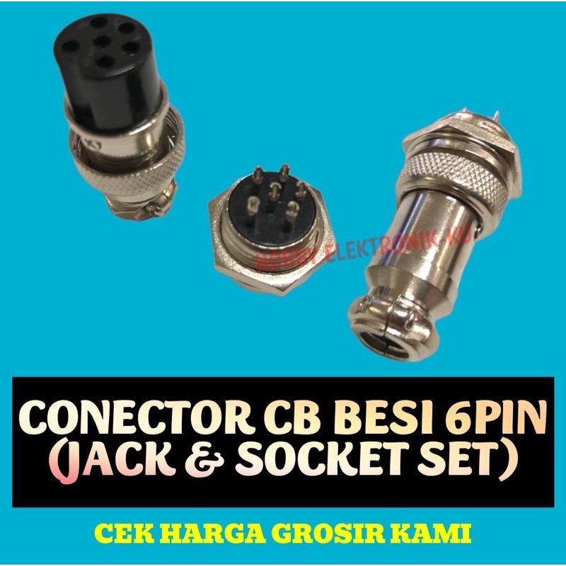 CONECTOR CB 6PIN BESI JACK + SOCKET SET