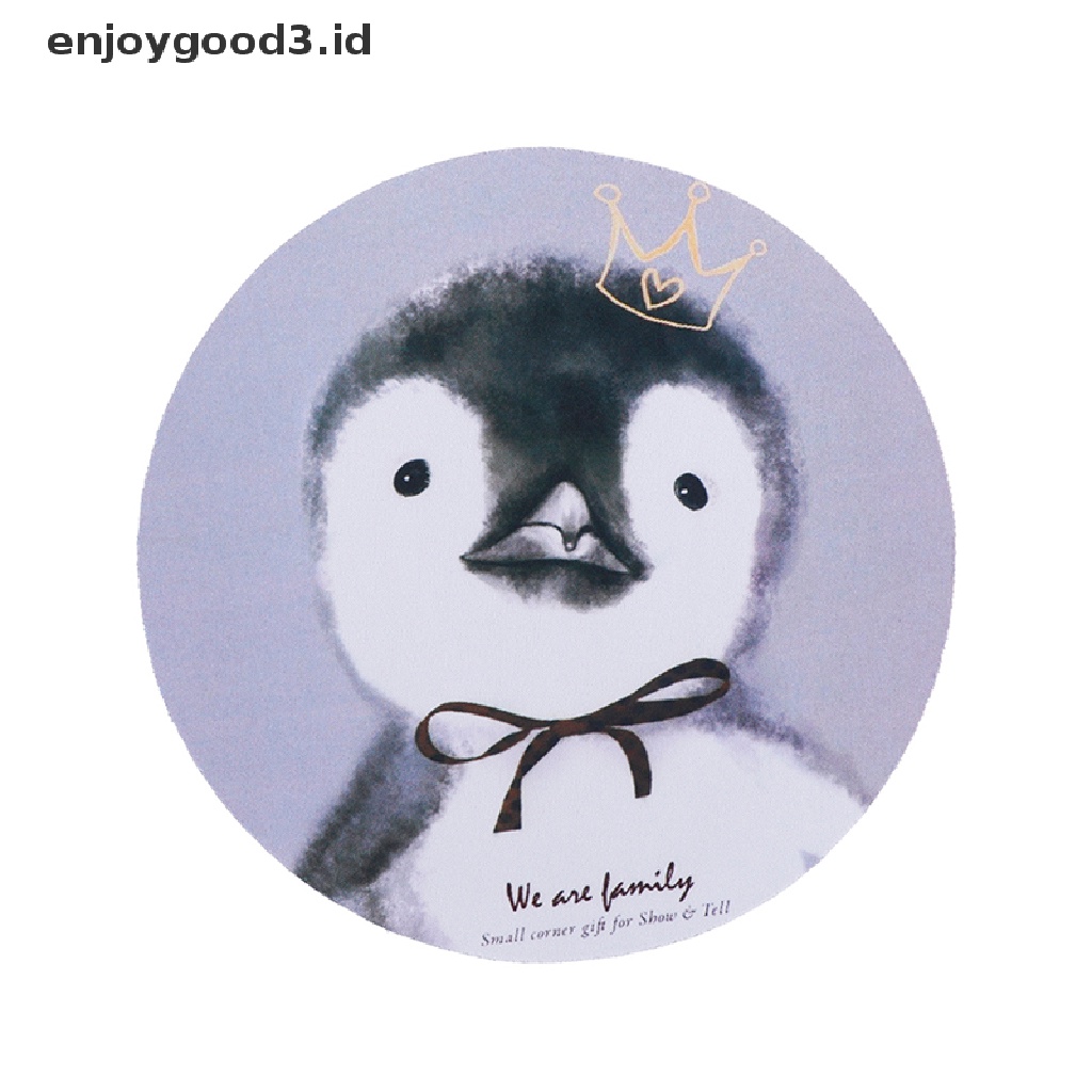 1pc Mouse Pad Bentuk Bulat Bahan Karet Untuk Meja Komputer