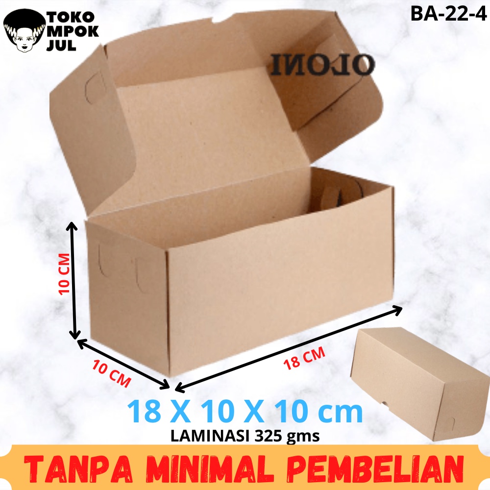 

TANPA MINIMUM - Kardus Box Dus Kotak Donat Bomboloni Kue Roti Bolu Gulung 18x10x10 cm Laminasi