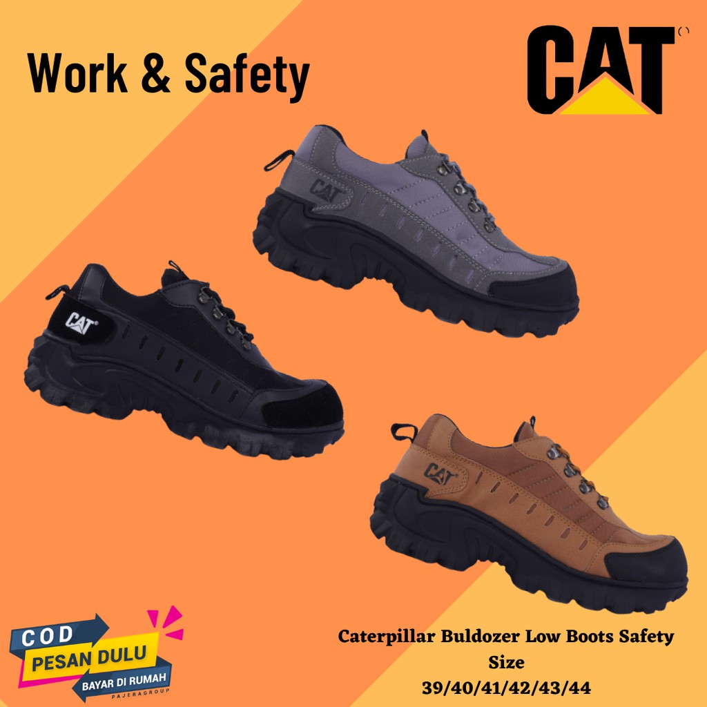 SEPATU CATERPILLAR BULDOZER SEPATU LOW BOOTS SAFETY PRIA UJUNG BESI - Bisa Bayar Di Tempat