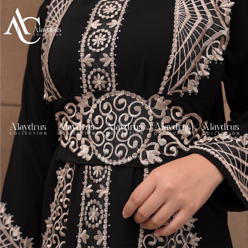 Abaya Baju Muslim Bordir Gamis Maxi Dress Arab Saudi Bordir Zephy Turki Umroh Dubai Turkey India 847