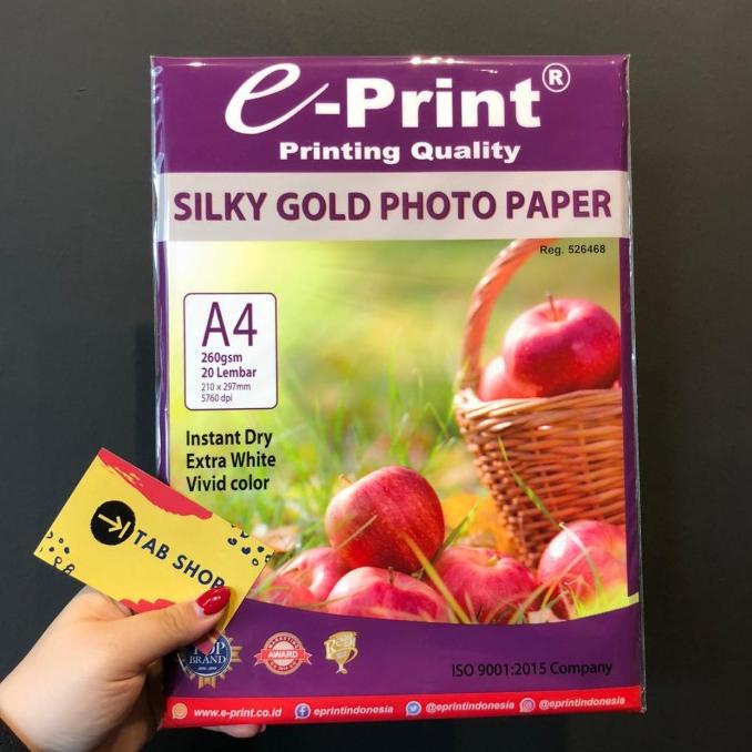 

Sale!!! Eprint Silky Gold Photo Paper A4 Kertas Photo - Paling Diminati