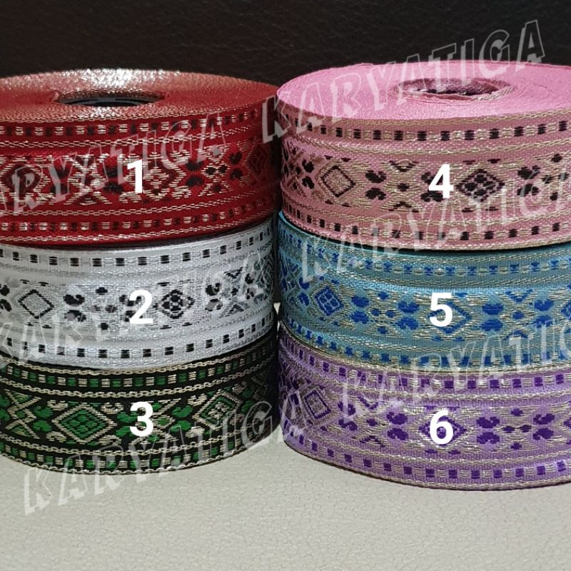 Pita Gamis Lebar 1 Inch / Renda Bordir India Lebar 2.54 cm (15 meter)