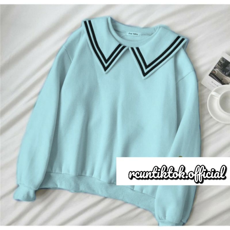 PULMA TOP SWEATER - CREWNECK SWEATER WANITA KERAH FLEECE TEBAL