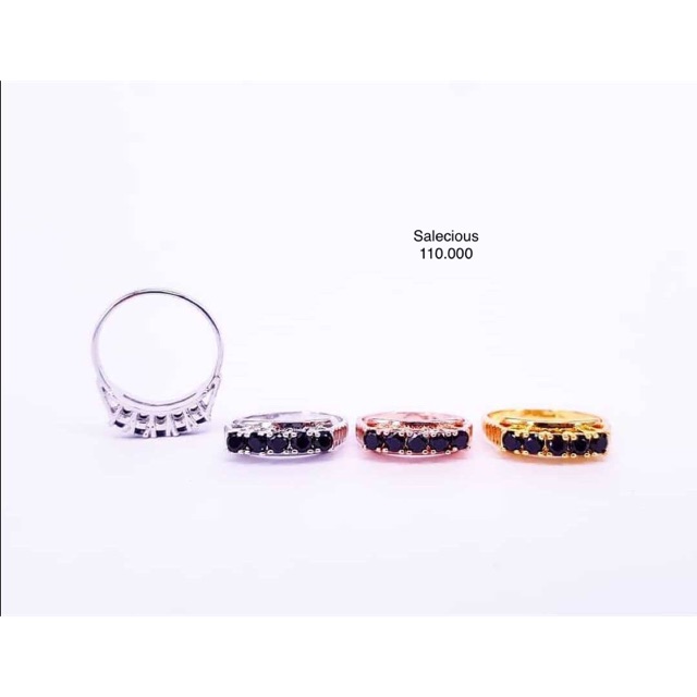 Cincin perhiasan Lapis emas luxury dengan zircon italy asli