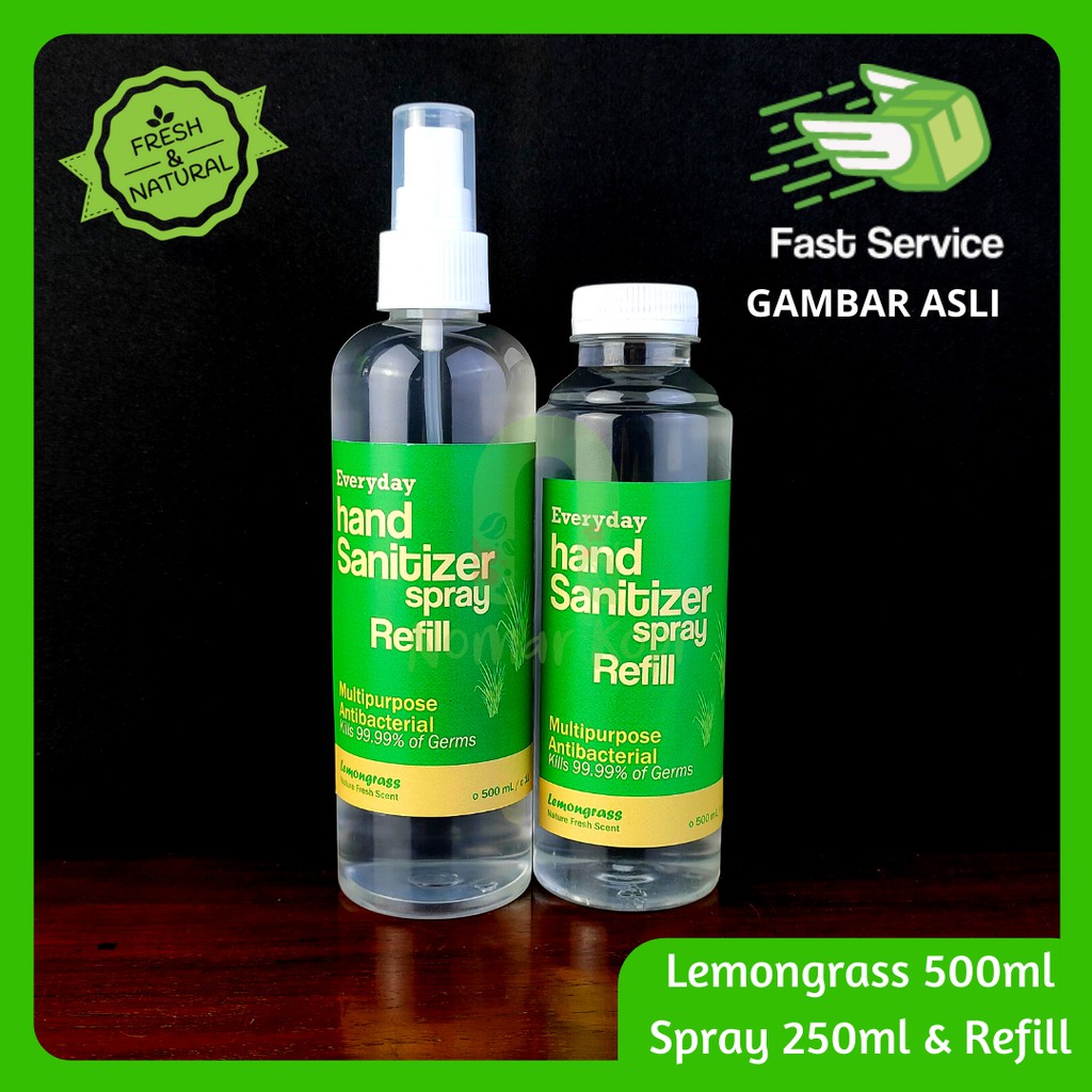 HAND SANITIZER 500ML LEMONGRASS/SEREH NATURAL FRESH ANTI NYAMUK VIRUS