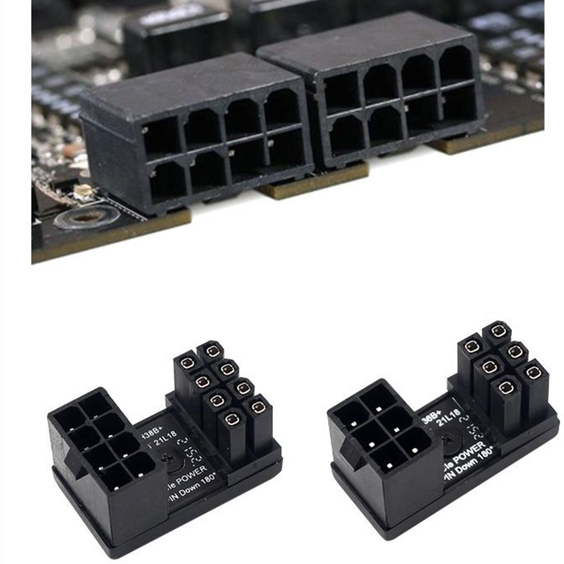 Btsg Atx8/6Pin Female to 8/6Pin Male Adapter Siku 180derajat Converter Untuk Desktop