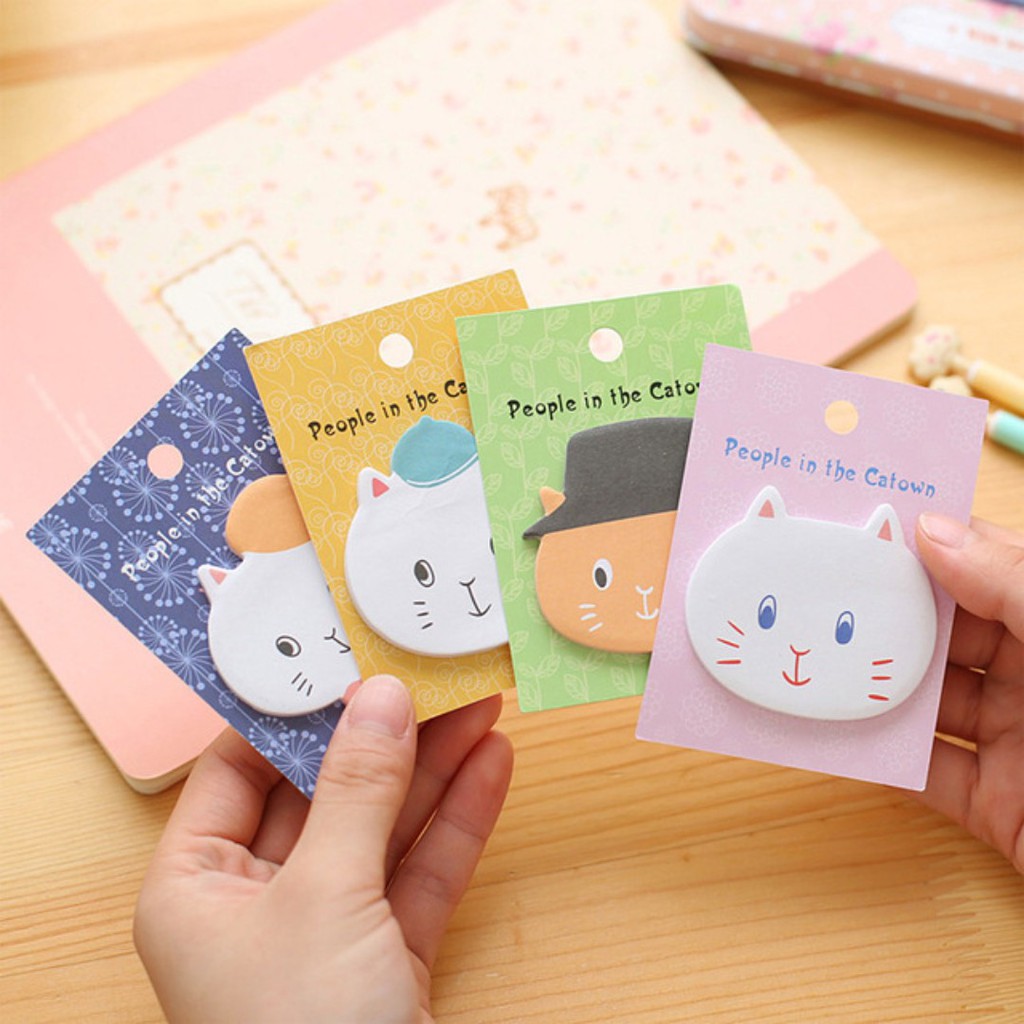 

STICKER NOTES MEMO MOTIF KUCING STIKER IMUT KECIL BUKU CATATAN ANAK TEMPELAN REMINDER TO-DO-LIST