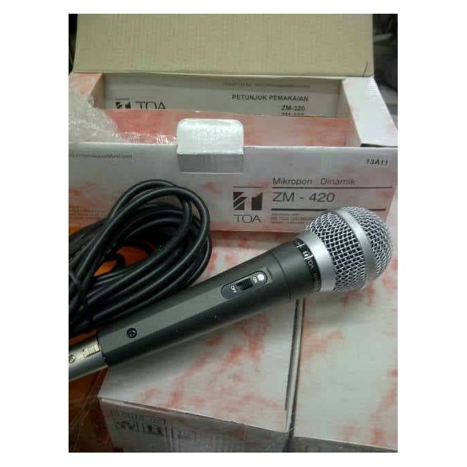 Mic TOA/Microphone TOA ZM-420 ORIGINAL MIC MIK CABLE KABEL PROFESIONAL KARAOKE MUSIK DJ PIDATO