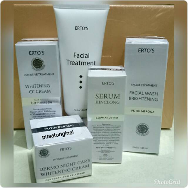 PAKET PEMUTIH WAJAH ERTOS WHITENING SERIES