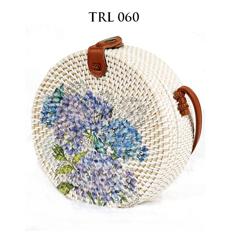 

Grosir Tas Rotan Bali Lukis Bunga TRL060 Diameter 20cm