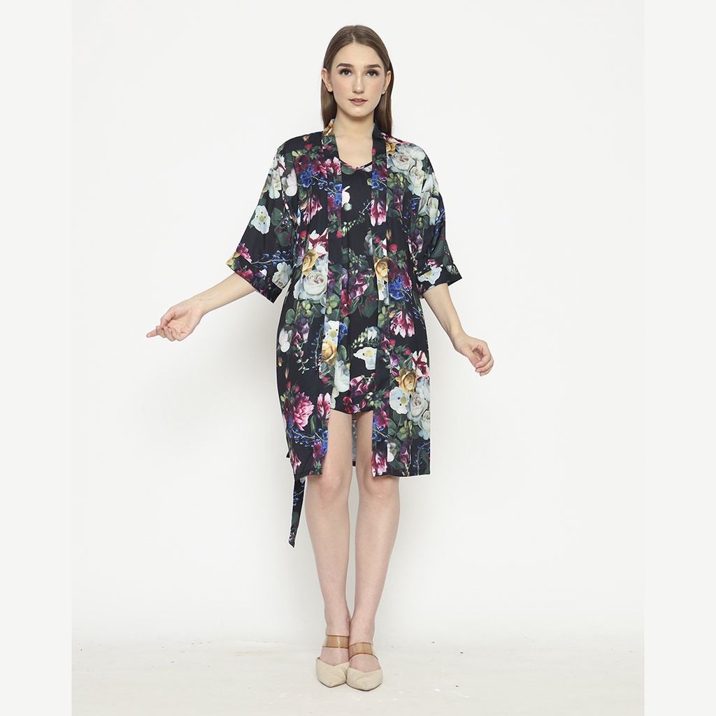 600619-Cynthia Kimono Set 2 In 1 Motif Flower Vol 1
