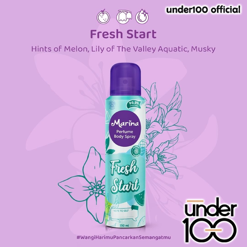 ❤ Under100 ❤ MARINA Perfume Body Spray 150ml | Pewangi | Parfum | Pengharum | BPOM