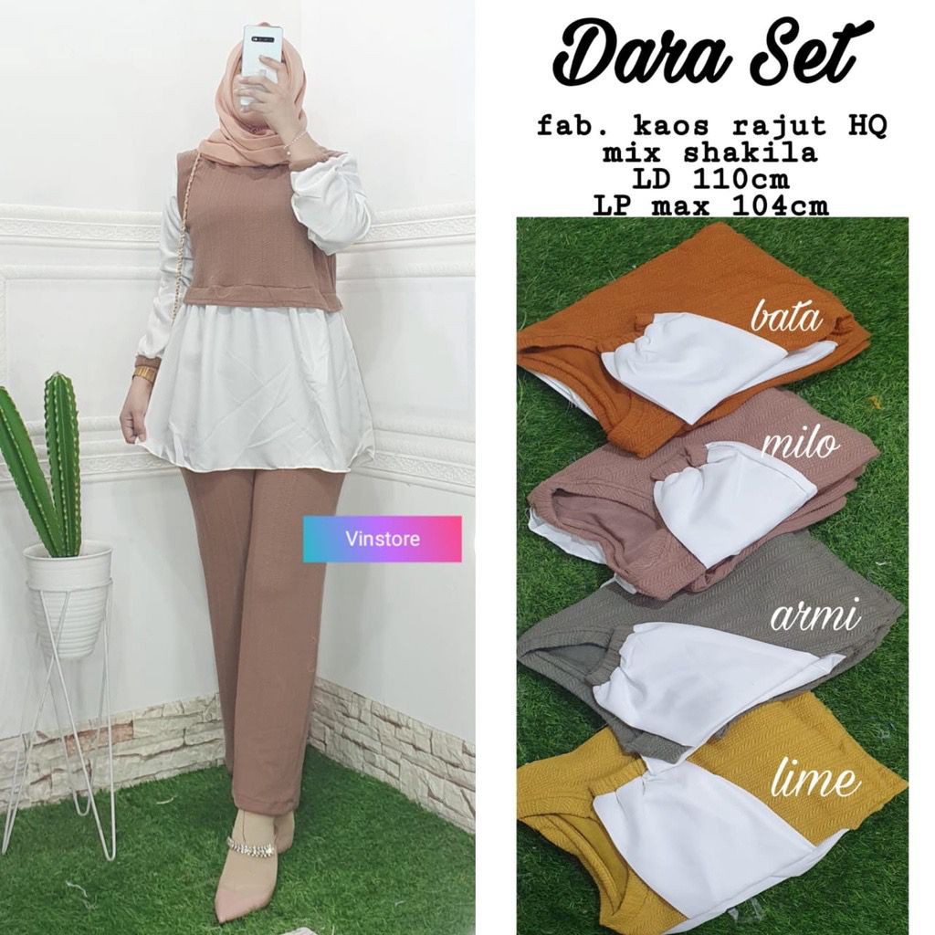 MUFASH -  Setelan Kaos  Dara Set by Vinstore Fashion Solo / Kenta Set