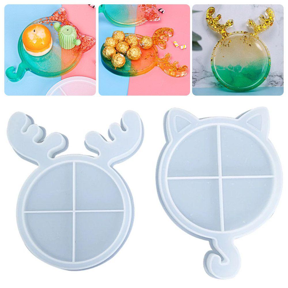 Solighter Deer Tray Mold Animal Natal Handmade Kerajinan Tangan Epoxy Resin Mold