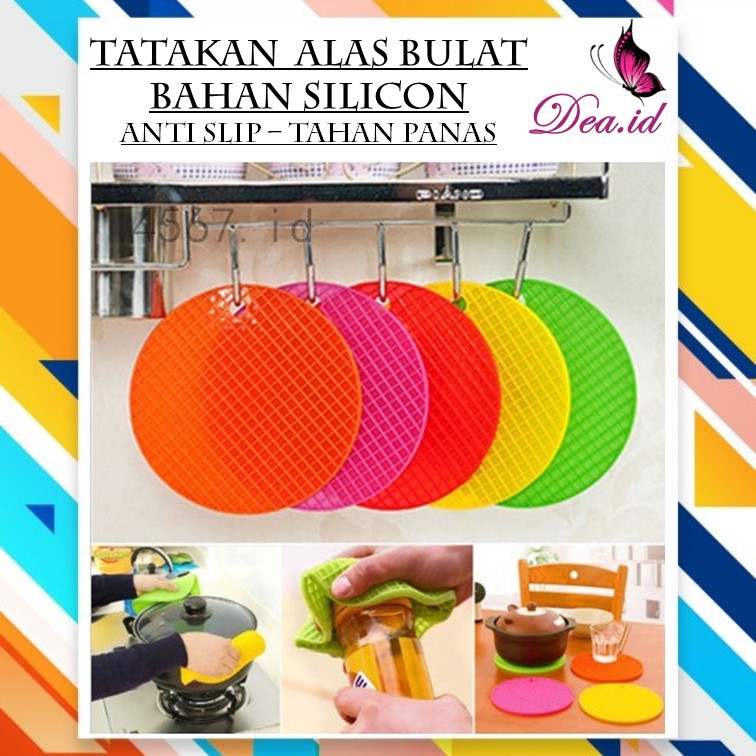 [DEASHOP] TATAKAN - ALAS PANCI BULAT BAHAN SILICON MAT - ANTI SLIP - TAHAN PANAS - FOOD GRADE