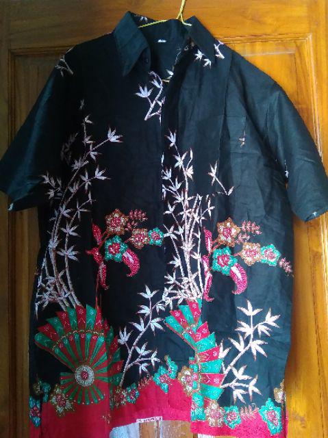 Warung Batik Hrb026 Kenongo Kemeja Tosca Pendek Pekalongan Padi M L Xl Sogan Halus Kemeja Batik