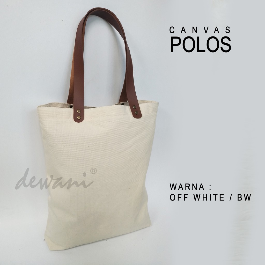 Dewani - Tote Bag Canvas Natural Polos BW Tas Kanvas Simple